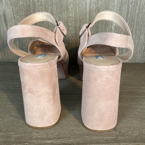 Prada Tan Suede Criss Cross Platform Sandals with Ankle Strap Size 38 (US 8) - Picture 3 of 7